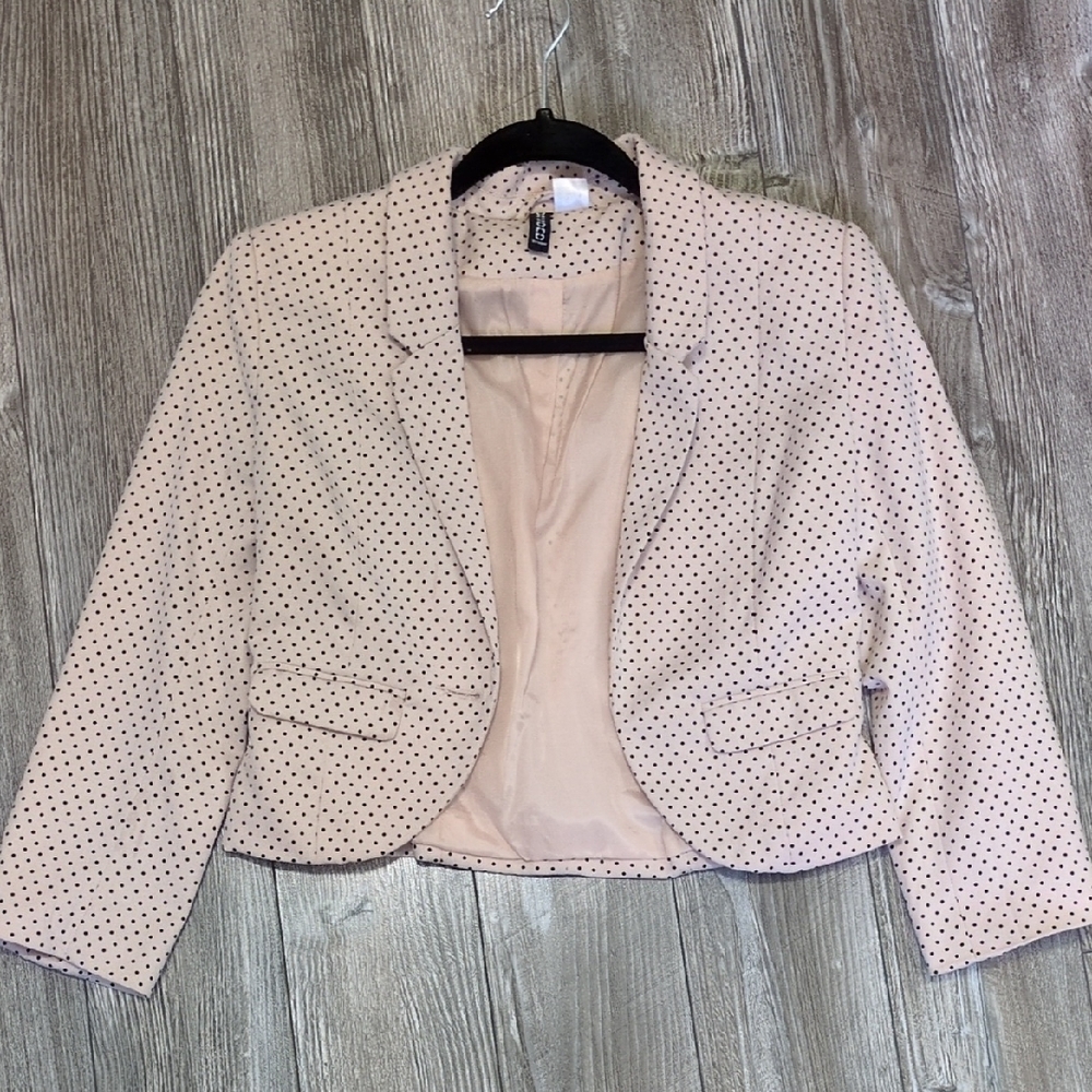 5/$25 H&M Divided Polka Dot Women's Crop Blazer Size 2